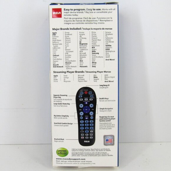 RCA Universal Remote 4 Device Works with All Major Brands Backlit Keys New - Picture 5 of 7